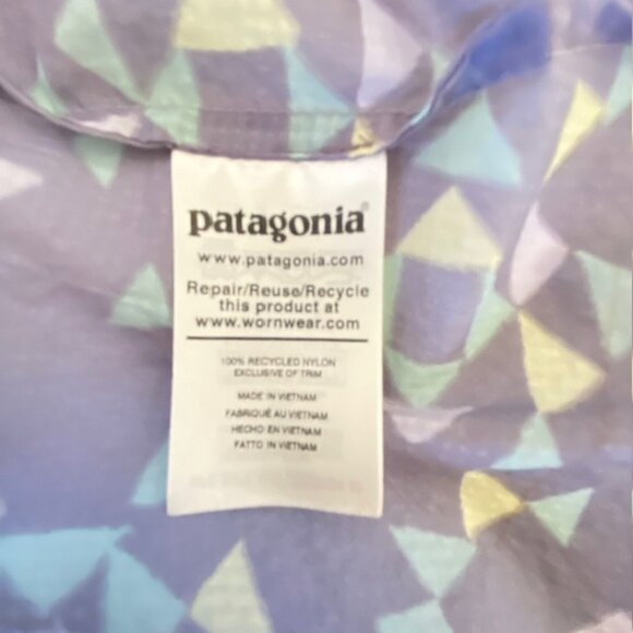 Patagonia Houdini Windbreaker Jacket Womens M Lavender Hooded Full Zip Coat - Picture 11 of 12